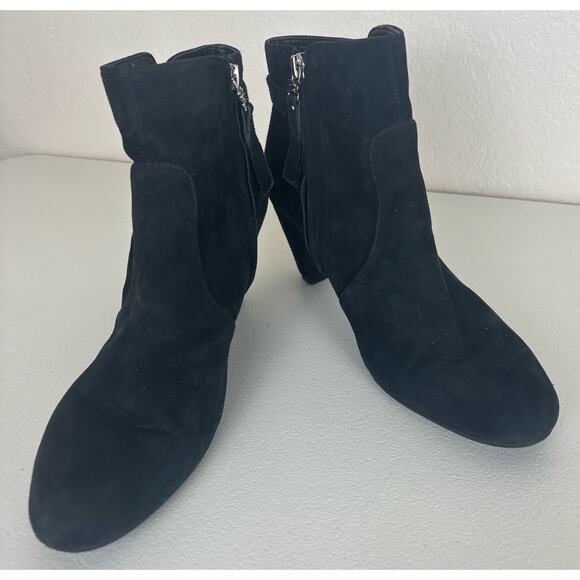 Sam Edelman Black Suede Leather Margaret Ankle Booties Size 8 - Picture 1 of 10